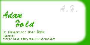 adam hold business card